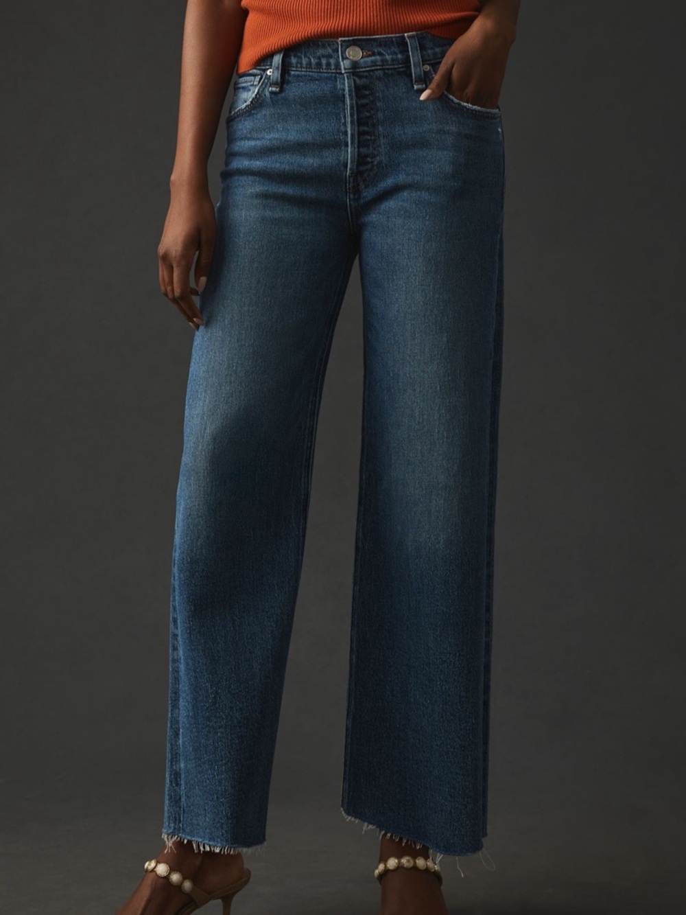 Hudson Rosie Wide Leg Dark Blue Women's Jeans in Wilder